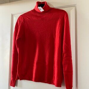 J. Crew 100% Cashmere Turtleneck Sweater Red Size Medium NWT $228